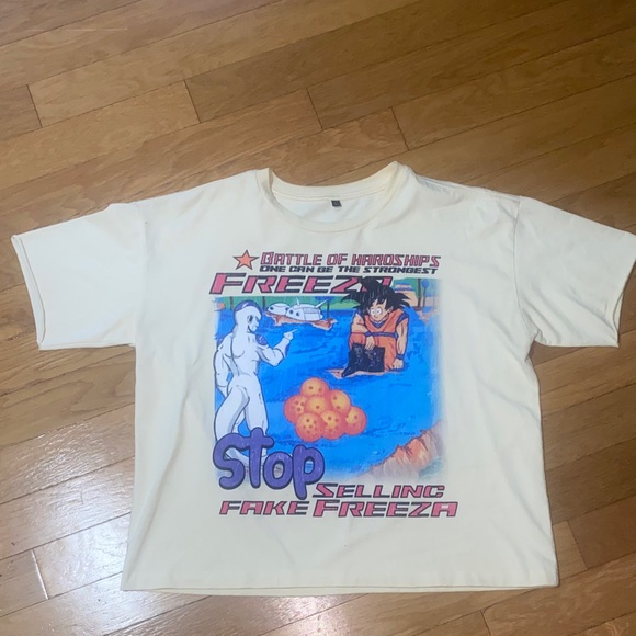Cream FREEZA dragonball z crop T - Picture 1 of 5